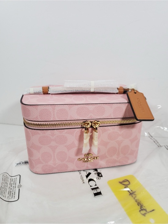 Coach Accessories - NWT Coach Cosmetic Case In Signature Canvas Powder Pink CEA56